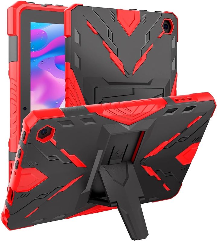 Photo 1 of MaoMini for New Kindle Fire 7 Case 2022 Release 12th Generation,Kickstand Heavy Duty Armor Defender Cover (Red)