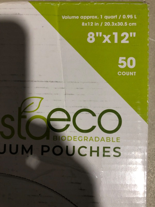 Photo 2 of * see all images * 8'' x 12 '' *
VestaEco Chamber Machine Vacuum Pouches - Certified Commercially Compostable - 