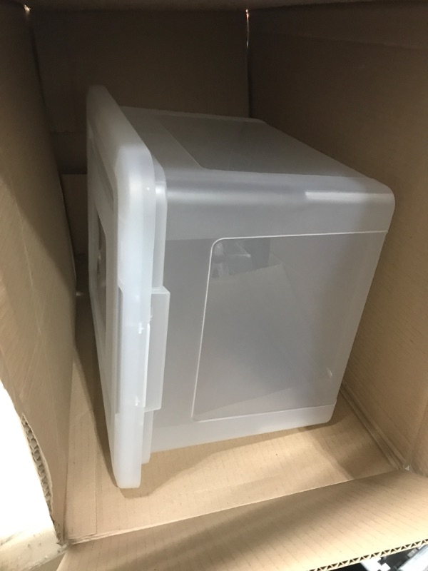 Photo 2 of * minor damage * see images * 
IRIS USA Letter/Legal File Tote Box, 4 Pack, BPA-Free Plastic Storage Bin Tote Organizer 