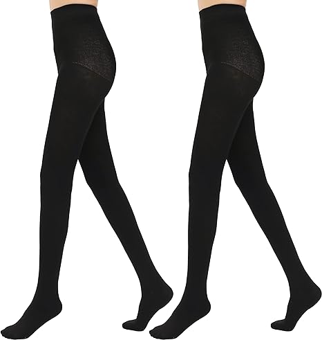 Photo 1 of EABERN 2 Pairs Tights-Women Opaque Fleece Lined Warm Winter Tights , Black
