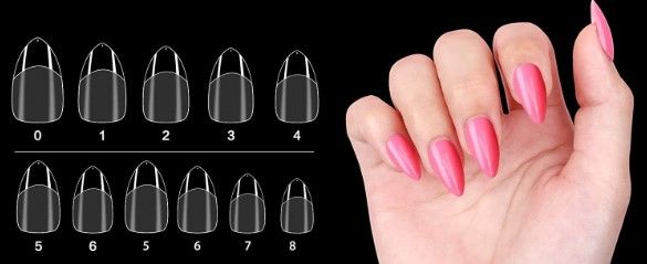 Photo 1 of 2 SETS  Morovan Short Almond Nail Tips Set False Soft Gel Nail Tips