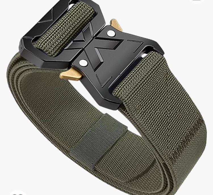 Photo 1 of LJSQ Tactical Belt for Men, Military Hiking Rigger 1.5" Nylon Web Stretch Work Belt with Heavy Duty Quick Release Buckle