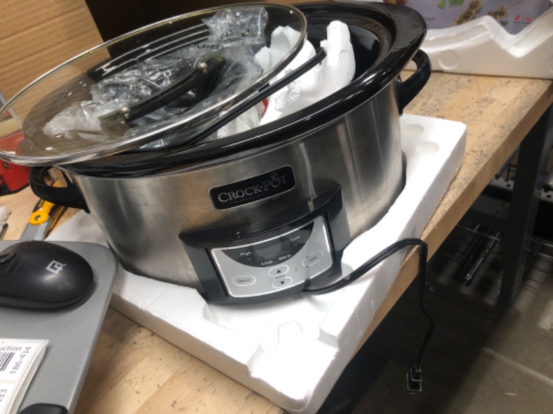 Photo 2 of **CROCK POT DOES NOT POWER ON** PARTS ONLY***
Crock-Pot SCCPVL610-S-A 6-Quart Cook & Carry Programmable Slow Cooker with Digital Timer, Stainless Steel