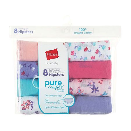 Photo 1 of Hanes Ultimate Little & Big Girls 8 Pack Hipster Panty, 6, Pink
