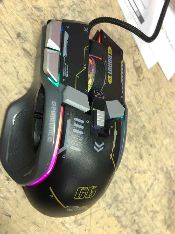 Photo 2 of VEGCOO Wired Gaming Mouse, 12800 DPI Optical Gamer Mouse with 10 Programmable Buttons, Colorful RGB Lights, Computer Mouse for PC&Laptop, Ergonomic Gaming Mouse with Thumb Rest for Gaming and Working Black