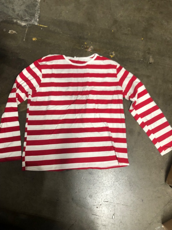 Photo 1 of red/white stripe long sleeve women's top 2xl