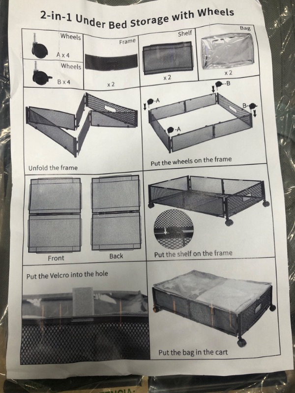 Photo 1 of 2 in 1 under bed storage with wheels