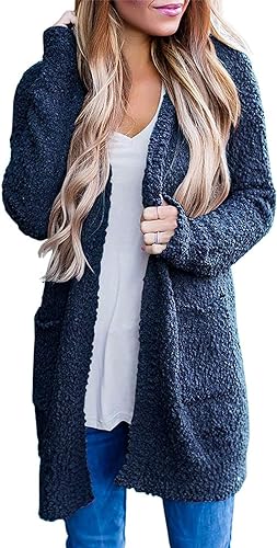 Photo 1 of MEROKEETY Women's Long Sleeve Soft Chunky Knit Sweater Open Front Cardigans Outwear Coat
LARGE