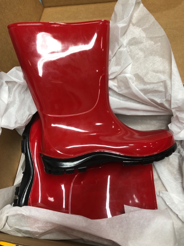 Photo 1 of red shiny rain boots size 41