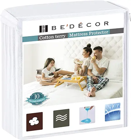 Photo 1 of *** USED LIKE NEW***Bedecor 1 Pack Queen Mattress Protector Waterproof Protection Soft Cotton Terry Top Cover,Mattress Cover 60"×80" 1 pack
