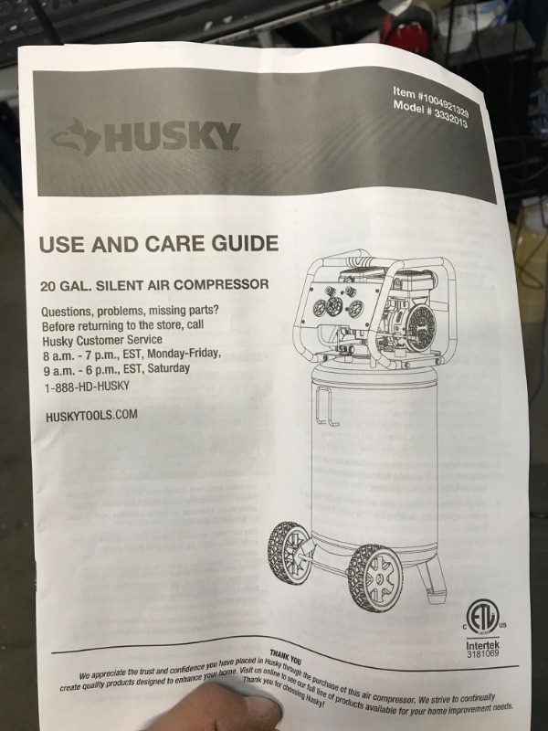 Photo 3 of 20 Gal. Vertical Electric-Powered Silent Air Compressor