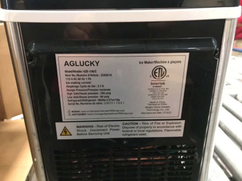 Photo 4 of ***NON REFUNDABLE NO RETURNS SOLD AS IS****
**parts only**AGLUCKY Nugget Ice Maker Countertop, Portable Ice Maker Machine with Self-Cleaning Function,35lbs/24H,One-Click Operation,Pellet Ice Maker for Home/Kitchen/Office SIlver
