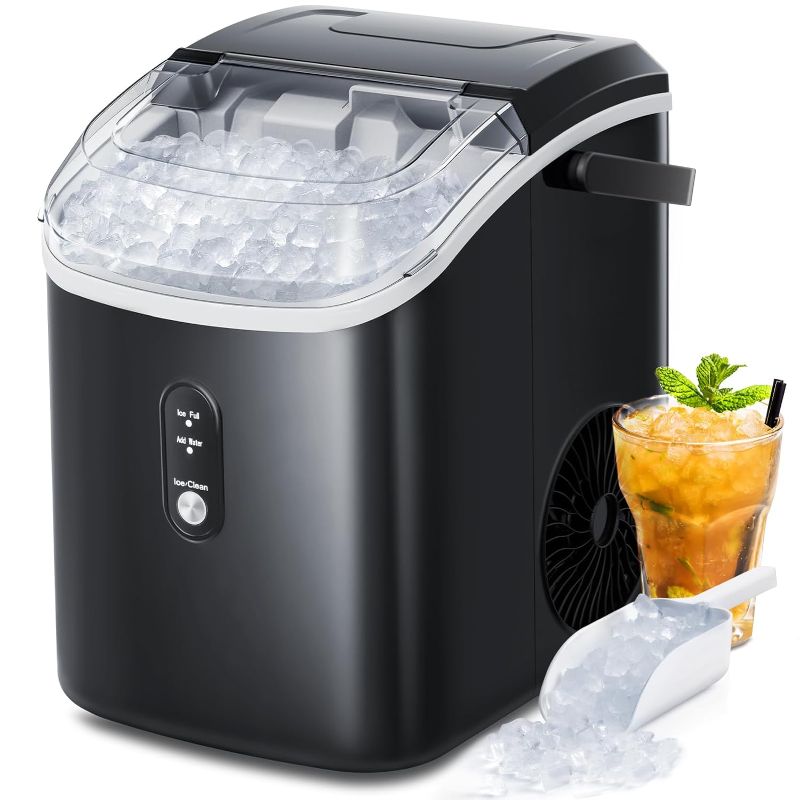 Photo 1 of ***see notes***AGLUCKY Nugget Ice Maker Countertop, Portable Ice Maker Machine with Self-Cleaning Function,35lbs/24H,One-Click Operation,Pellet Ice Maker for Home/Kitchen/Office(Black)
