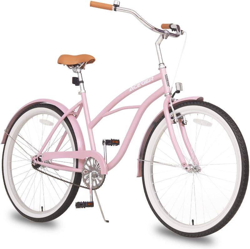 Photo 1 of ACEGER 26 Inch Beach Cruiser Bike for Women, Single Speed and 7 Speed, Multiple Colors
