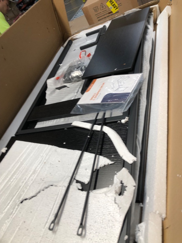 Photo 1 of ODK Small L Shaped Computer Desk with Reversible Storage Shelves, 58 Inch L-Shaped Corner Desk with Monitor Stand for Small Space, Modern Simple Writing Study Table for Home Office Workstation, Black Black 58 inch