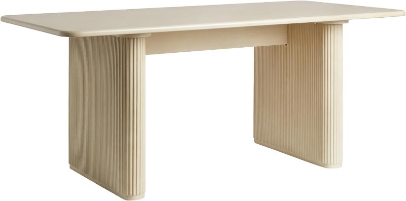 Photo 1 of **NOT FULL SET BOX 2/2**MISSING BOX 1/2*
Walker Edison Modern Vertical Reeded Plinth-Base Dining Table, 68 Inch, Birch
