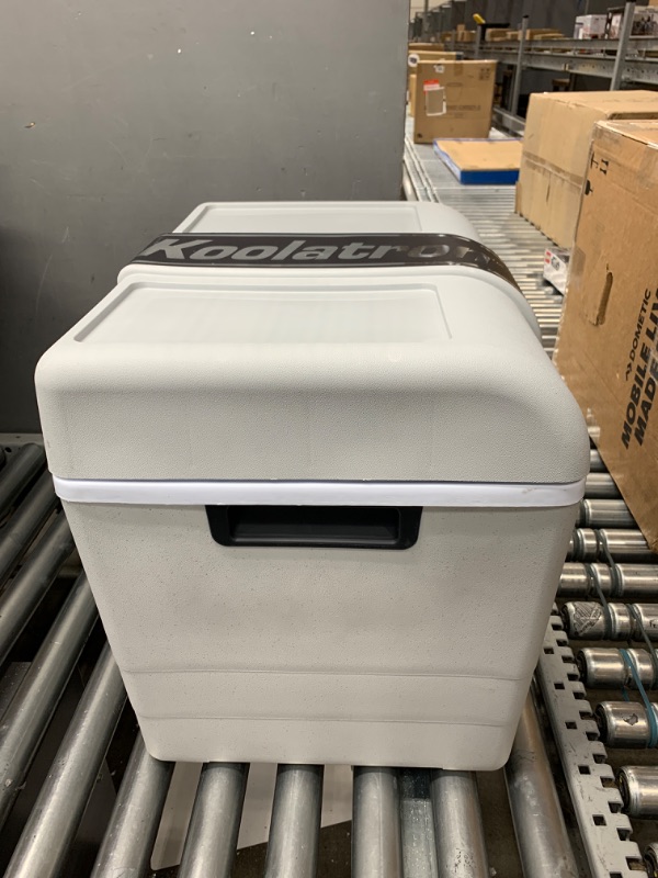 Photo 3 of ***Parts Only***Koolatron Thermoelectric Iceless 12V Cooler Warmer 45 qt (42 L), Electric Portable Car Fridge w/ 12 Volt DC Power Cord, Gray/White, Travel Road Trips Camping Fishing Trucking, Made in North America Cooler/Warmer 45 Quarts