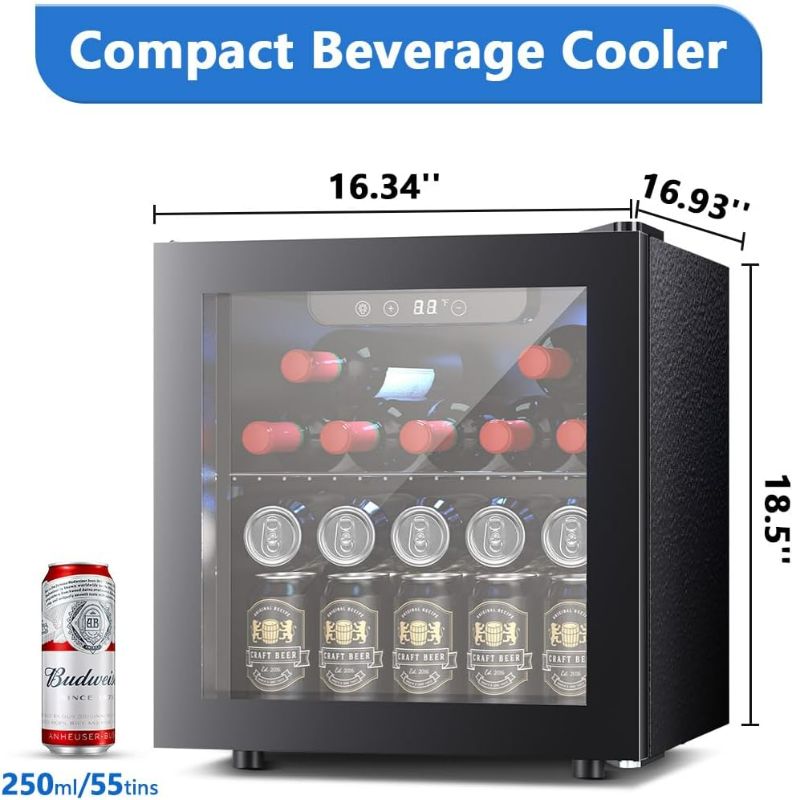 Photo 5 of (READ NOTES) Joy Pebble Beverage Refrigerator Cooler 12 Bottle 48 Can - Mini Fridge with Glass Door for Beer Drinks Wines,Freestanding beverage fridge Small Drink Dispenser with Adjustable Shelving(1.3 Cu.Ft)