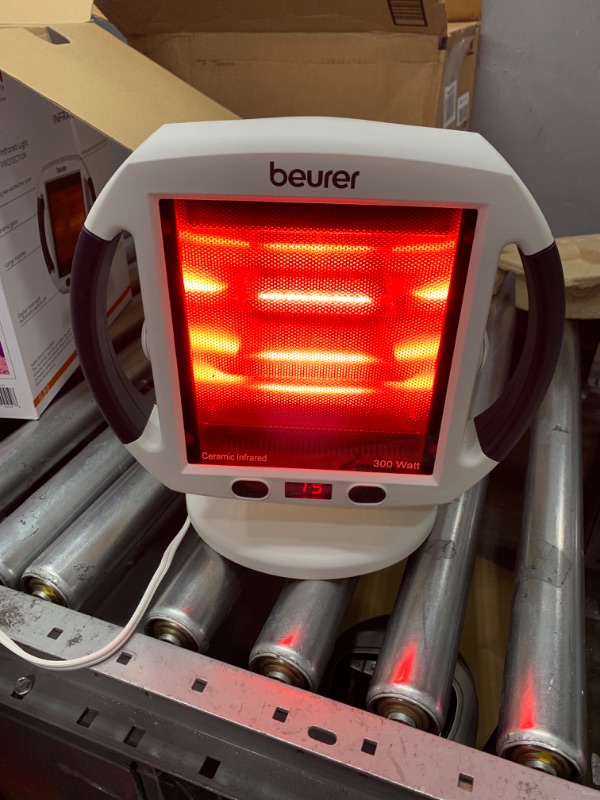 Photo 2 of Beurer IL50 Infrared Heat Lamp, Red Light Heat Device (Portable), for Muscle Pain and Pain Relief, for Cold Relief, Improves Blood Circulation, 300W, Safety-Features