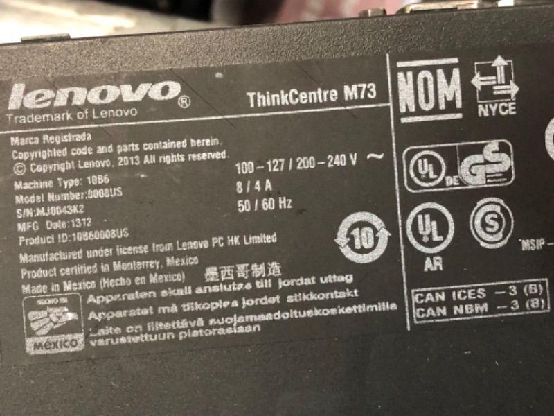 Photo 3 of Lenovo Desktop 10M7000SUS ThinkCentre M710S Ci5-7400 8GB 1TB SATA W10P Retail (Renewed)