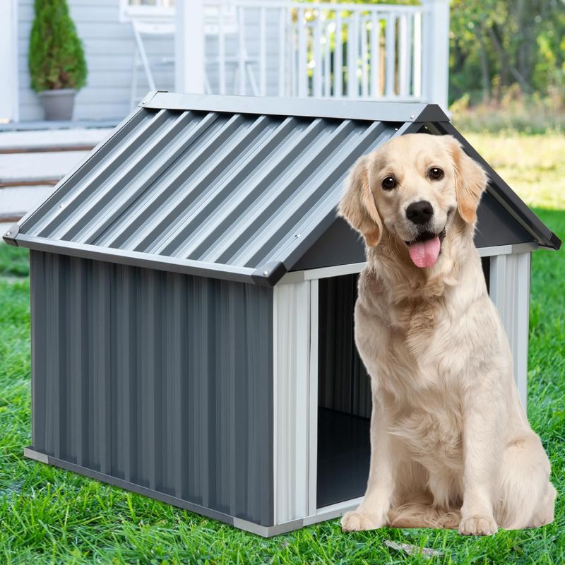 Photo 1 of **NONREFUNDABLE**FOR PARTS OR REPAIR**SEE NOTES**
JOHUNT Large Dog House, Durable Indoor Outdoor Doghouse, Weather & Water Resistant Puppy Shelter, Easy Assembly Dog Kennel for Medium Large Dogs, 43 X 43 X 44 Inches
