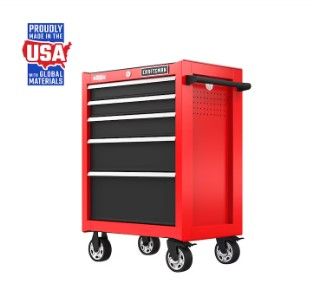 Photo 1 of CRAFTSMAN 2000 Series 26-in W x 36.5-in H 5-Drawer Steel Rolling Tool Cabinet (Red)
