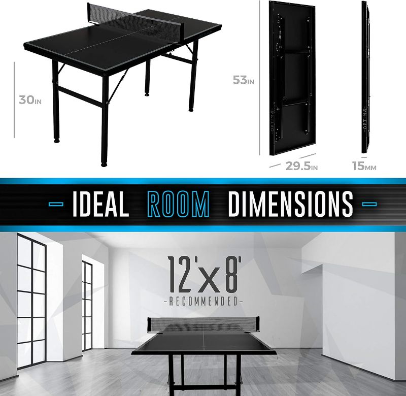 Photo 3 of (READ NOTES) Franklin Sports Table Tennis Tables - Optima Table Tennis Tables - Indoor + Outdoor Tables - Official Size Conversion Tops - Mid-Size Tables for Kids