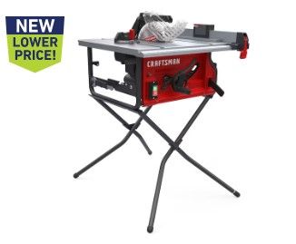 Photo 1 of ***USED - MAKES NOISE WHEN POWERED ON - UNABLE TO TEST FURTHER***
CRAFTSMAN 10-in 15-Amp Portable Jobsite Table Saw with Folding Stand
