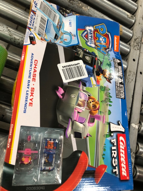 Photo 2 of Carrera First Paw Patrol - Slot Car Race Track - Includes 2 Cars: Chase and Skye - Battery-Powered Beginner Racing Set for Kids Ages 3 Years and Up, Paw Patrol - Adventure Bay