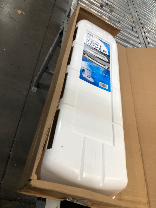 Photo 2 of Camco RV Refrigerator Vent Cover | Features a Streamlined Low-Profile Design, Easy Installation, a Heavy-Duty Plastic Construction, and is Compatible with Dometic and Norcold Bases (21019),White Ships In Own Container