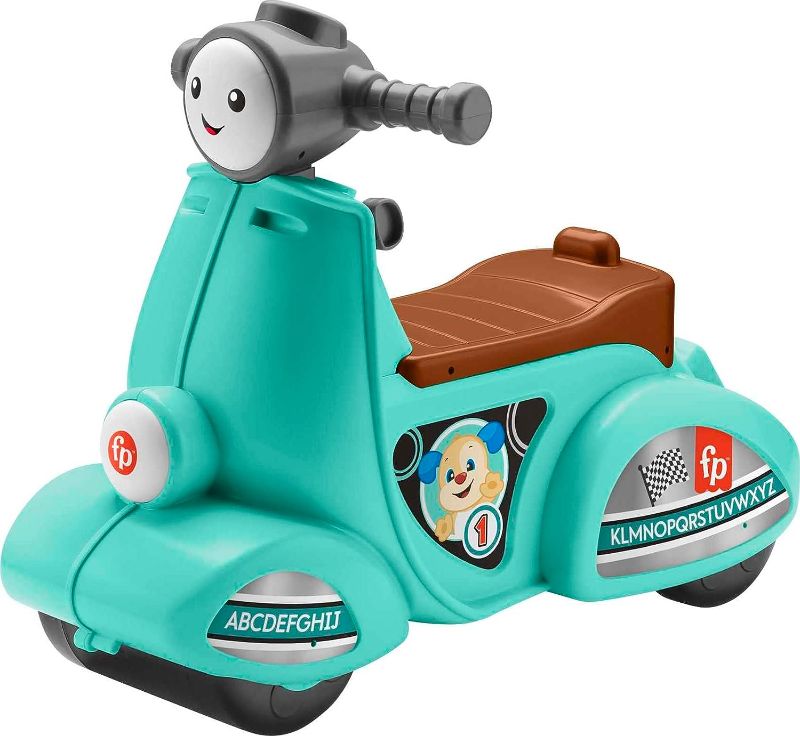 Photo 2 of Fisher-Price Laugh & Learn Toddler Ride-On Toy, Smart Stages Cruise Along Scooter with Lights Music and Learning for Ages 1 Year and Up (Amazon Exclusive), Large, Green