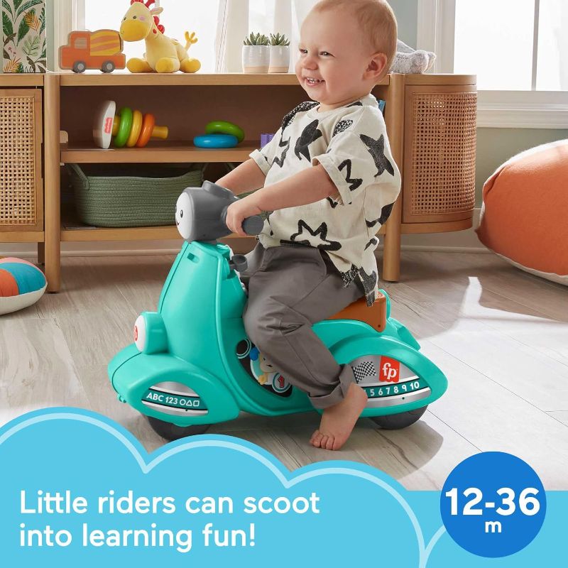 Photo 1 of Fisher-Price Laugh & Learn Toddler Ride-On Toy, Smart Stages Cruise Along Scooter with Lights Music and Learning for Ages 1 Year and Up (Amazon Exclusive), Large, Green