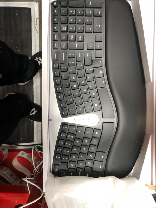 Photo 1 of Nulea Wireless Ergonomic Keyboard, 2.4G Split Keyboard with Cushioned Wrist and Palm Support, Arched Keyboard Design for Natural Typing, Compatible with Windows/Mac