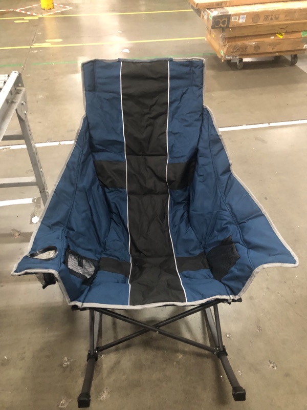 Photo 3 of **SEE NOTES**Suteck Oversized Heated Camping Chair, XL Rocking Camping Chair with 3 Heat Levels for Back and Seat, Portable Folding Heated Chairs Outdoor Sports W/10,000mAh Power Bank for Patio Lawn Picnic Travel Blue&black