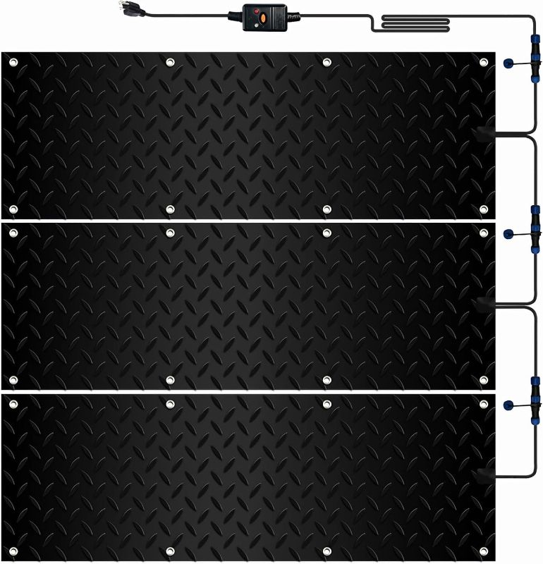 Photo 1 of *See Notes* Snow Melting Walkway Mat, 3 Piece Non-Slip Heated Outdoor Mat with Power Cord, 2 in/H Melting Rate Snow and Ice Heated Pad, Suitable for Winter Outdoor Stairway Sidewalk Roofs ( Color : 3PCS , Size :
