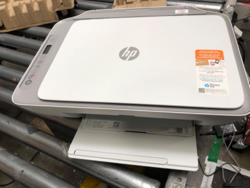 Photo 2 of *SEE NOTES* HP DeskJet 2755e Wireless Color All-in-One Printer with bonus 6 months Instant Ink (26K67A), white