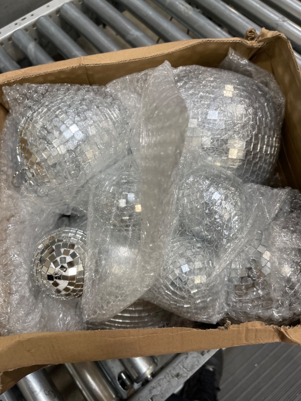 Photo 2 of 17 Pack Large Disco Ball Hanging Disco Ball Small Disco Ball Mirror Disco Balls Decorations for Party Wedding Dance and Music Festivals Decor Club Stage Props DJ Decoration (8, 6, 3.2 Inch)