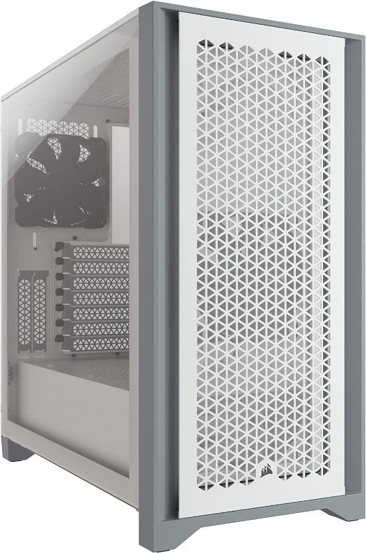 Photo 1 of **MAJOR DAMAGE GLASS BROKEN**
Corsair 4000D Airflow Tempered Glass Mid-Tower ATX PC Case - White