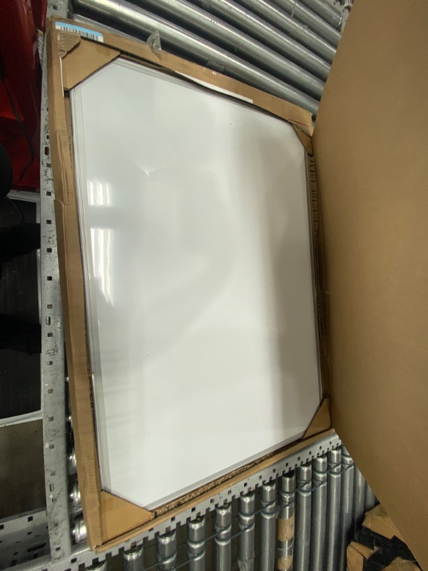 Photo 1 of Amazon Basics Magnetic Dry Erase White Board, 36 x 24-Inch Whiteboard - Silver Aluminum Frame 24" x 36" Magnetic, Aluminum Frame
