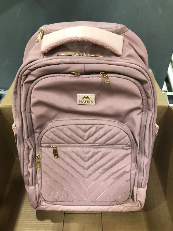 Photo 2 of LIGHT FLIGHT Laptop Backpack, Travel Backpack for Women,Stylish Laptop Bag 15.6 Inch,Work Computer Bag with Charger Slot, bag for Work College Business Trip, Pink, Nylon V-pink 15.6