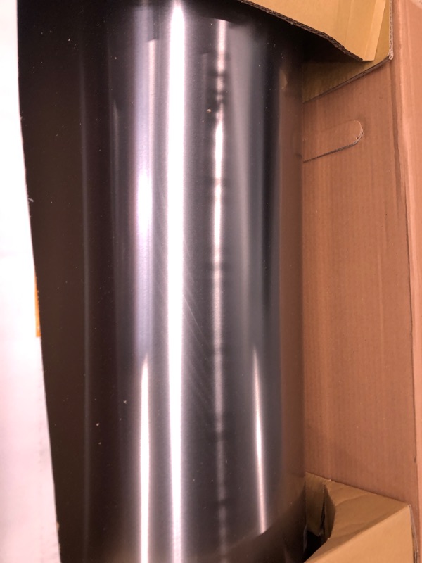 Photo 1 of simplehuman 30 Liter / 8 Gallon Round Step Trash Can, Brushed Stainless Steel & Code G Custom Fit Drawstring Trash Bags, 30 Liter / 8 Gallon, White, 100 Count