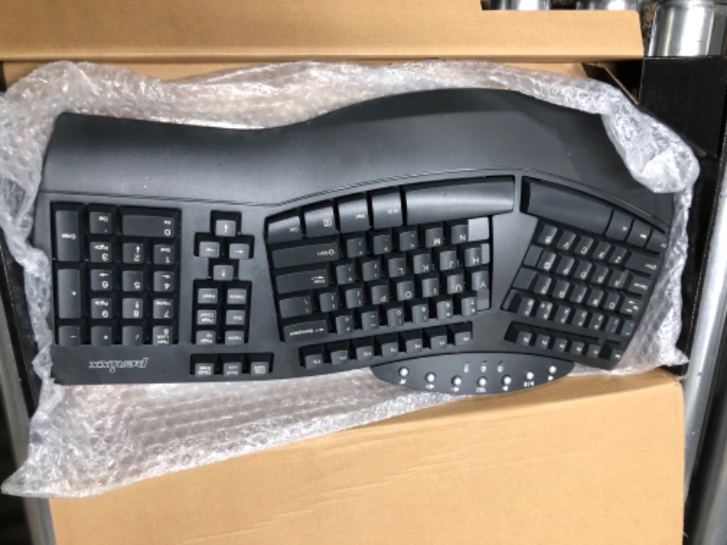 Photo 2 of Perixx Periboard-612 Wireless Ergonomic Split Keyboard with Dual Mode 2.4G and Bluetooth Feature, Compatible with Windows 10 and Mac OS X System, Black, US English Layout, (11354) Wireless Black Keyboard