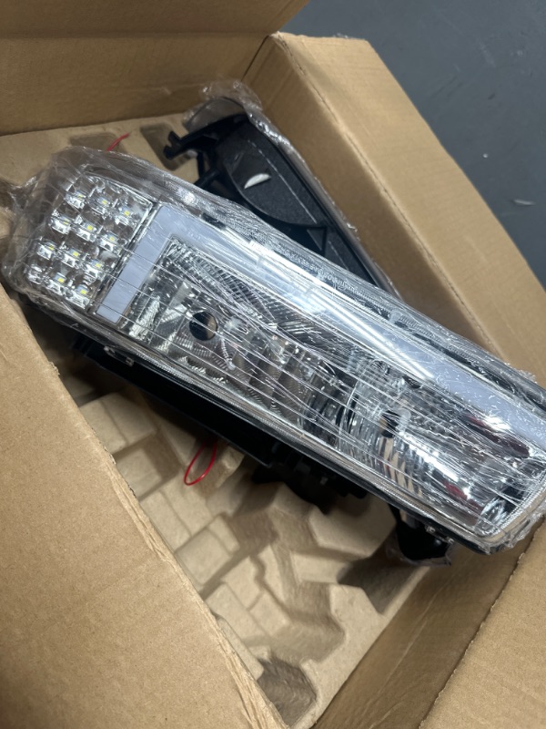 Photo 1 of G-PLUS LED DRL headlights, Compatible with 1999-2006 Silverado/Suburban bumper Headlamp, Clear lens Chrome Housing Clear Reflector LED Style Clear lens Chrome Housing Clear Reflector