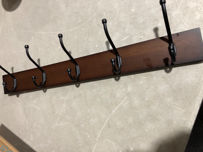 Photo 2 of * see clerk notes * 
Amazon Basics Wall-Mounted Farmhouse Coat Rack, 5 Standard Hooks