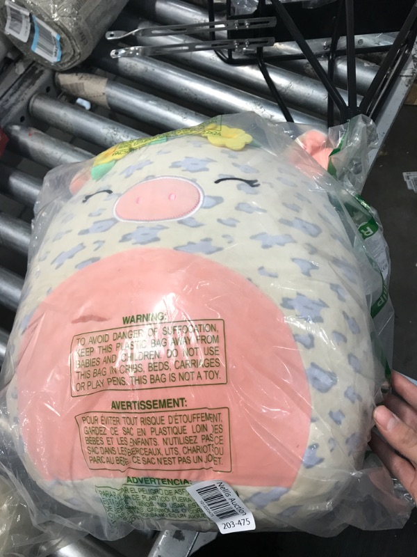 Photo 2 of ***USED - DAMAGED - HAS A HOLE***
Squishmallows 16-Inch Rosie Spotted Pig with Yellow Flower Crown - Large Ultrasoft Official Kelly Toy Plush