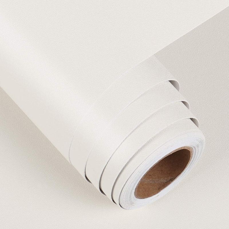 Photo 1 of FunStick 24" x 200" White Contact Paper Decorative Peel and Stick Wall Paper Roll Self Adhesive Shelf Liners for Kitchen Cabinets Drawers Vinyl Removable Wallpaper for Bedroom Walls Vanity