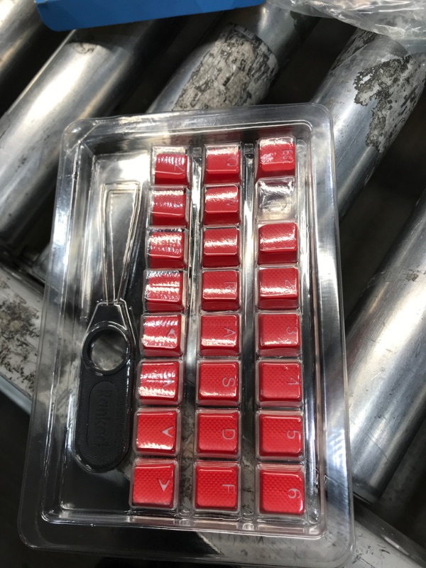 Photo 2 of Ranked Rubber Keycap Set | Double Shot Translucent | OEM Profile for Mechanical Gaming Keyboard (Red, 23 Keys) 23 Keys Red