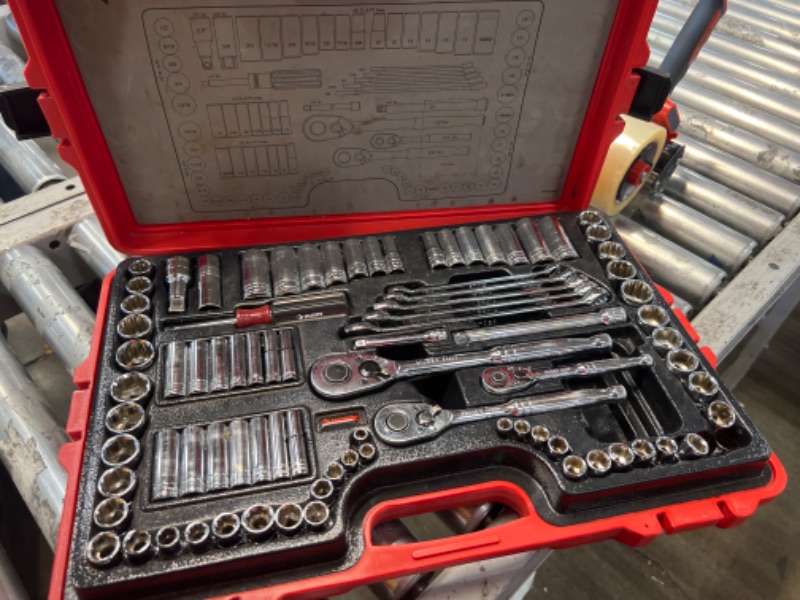 Photo 2 of 1/4 in., 3/8 in. and 1/2 in. Drive 100-Position Universal SAE and Metric Mechanics Tool Set (105-Piece)
