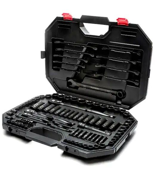 Photo 1 of 1/4 in., 3/8 in. and 1/2 in. Drive 100-Position Universal SAE and Metric Mechanics Tool Set (105-Piece)
