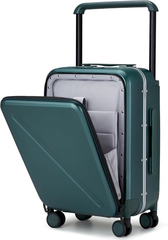 Photo 1 of ***SEE NOTES***MILADA Luggage Hard Shell Suitcases Airline Approved Carry On Luggage 22x14x9 TSA Approved Luggage Suite Case with Wheels Travel Luggage Wide Handle 20 Inch Suitcase for Women Man,Blackish Green